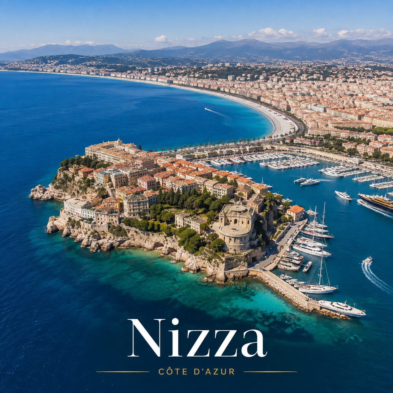 Nizza vista dall’alto: la baia, il porto e il promontorio della Costa Azzurra